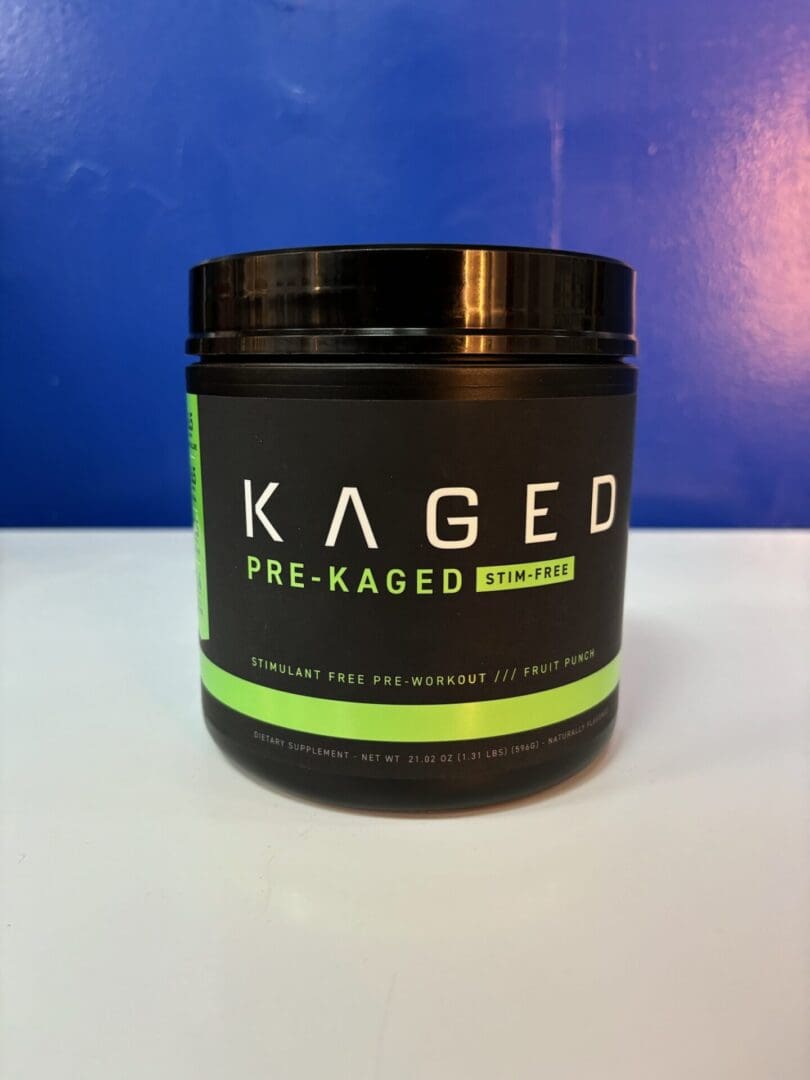 A container of kaged pre-kaged protein