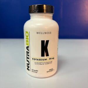 A bottle of nutrabio vitamin k supplement