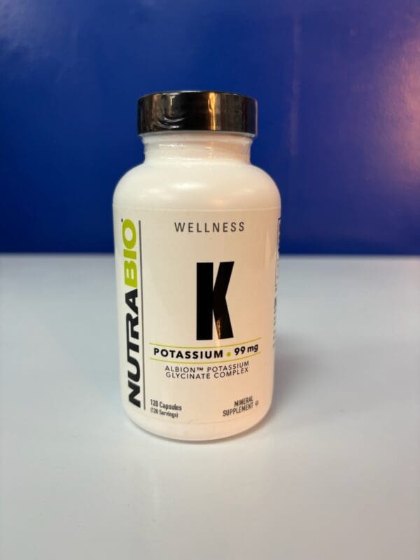 A bottle of nutrabio vitamin k supplement