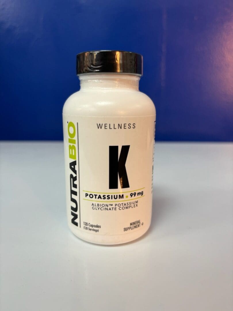 A bottle of nutrabio vitamin k supplement