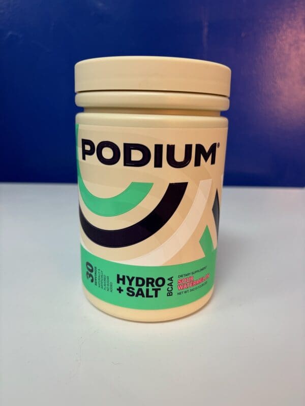 A container of hydrolyzed whey protein is shown.